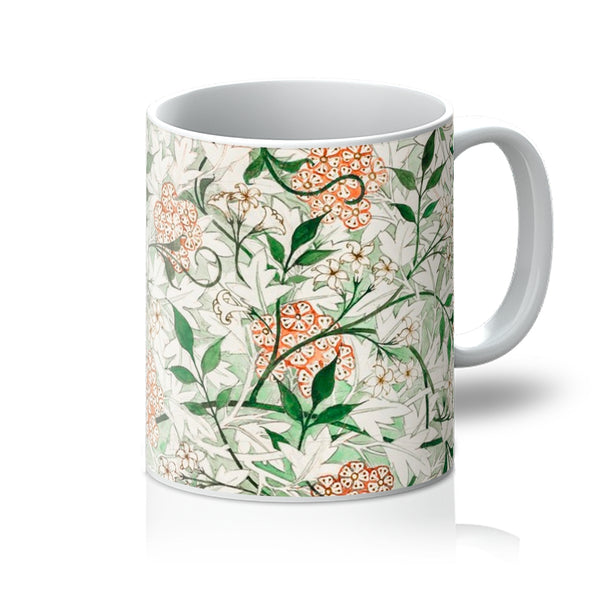 The William Morris mug, 'Jasmine,' is an iconic unfinished sketch of a nature-inspired design by arts and crafts designer William Morris. A perfect gift for tea and coffee lovers, and ideal for your coffee table at home