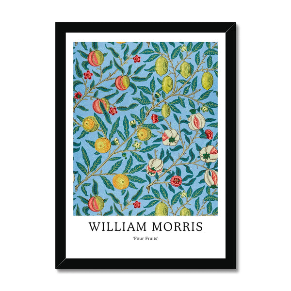 Buy William Morris framed prints in A2, A3 and A4 sizes from Arty Stuff, the Wall Art Store. Morris's vintage nature-inspired green, yellow, blue and red Four Fruits bold, colourful framed print design is a great gift for people who love their home, to add a pop of colour, and as a gift for mums, sisters and friends. Available in black, natural and white frames.