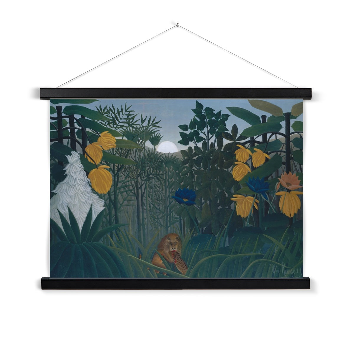 Tropical Forest & The Lion Fine Art Print with Hanger
