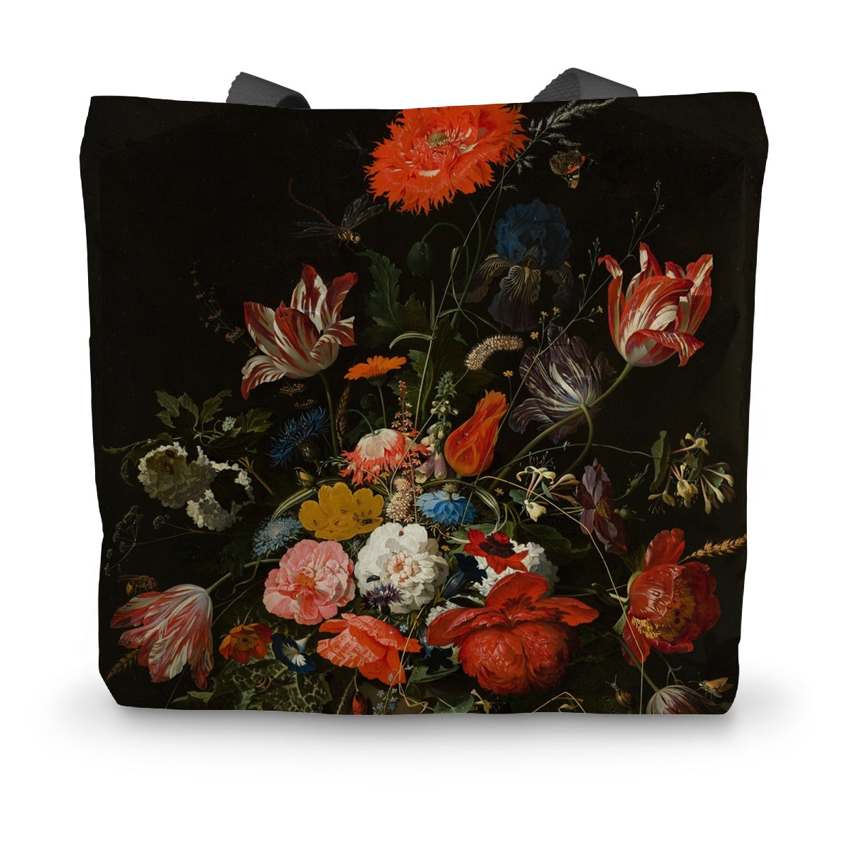 Vintage Metal Vase Flowers Canvas Tote Bag