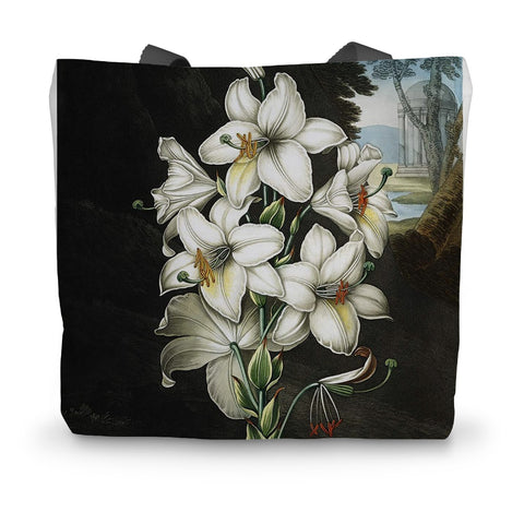 White Lilies Canvas Tote Bag